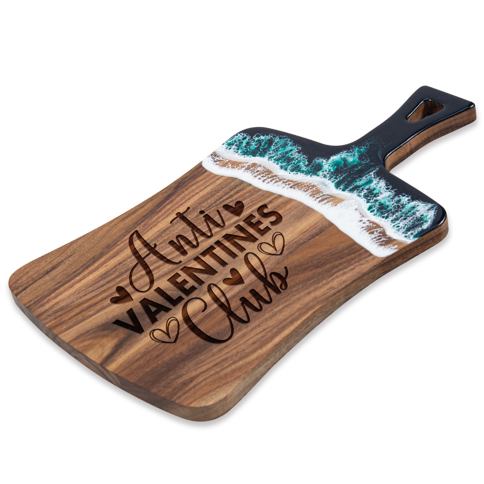 Anti Valentine's Club resin wood cutting board unique Valentine's Day gift