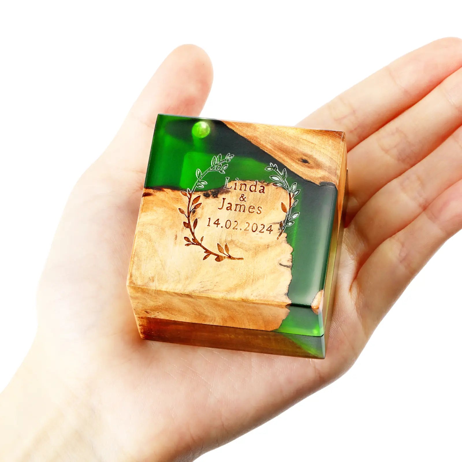 custom-engraved-forest-green-resin-ring-box